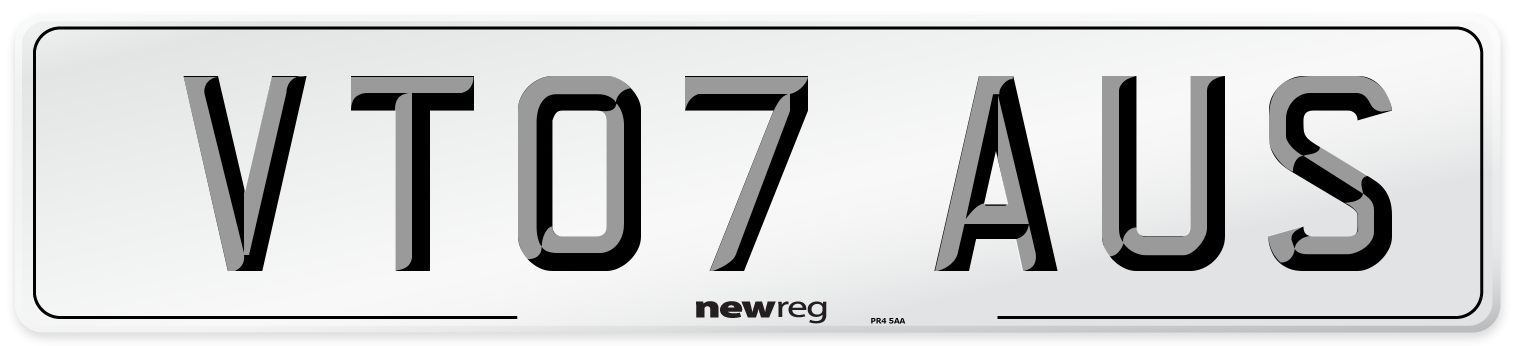 VT07 AUS Number Plate from New Reg